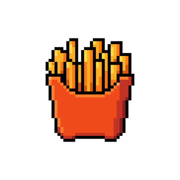 8-bit pixel art french fries icon, retro fast food sprite, kawaii fun style