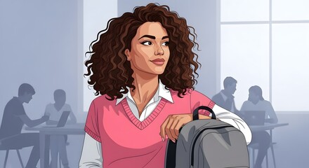 Confident Woman Chef Whisking Ingredients in Kitchen