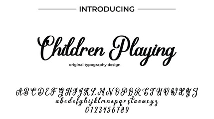Children Playing - Elegant Script Font for Smooth Handwritten Design and Creative Typography