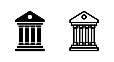 Bank icon symbol for apps and websites. Bank sign and symbol, museum, university