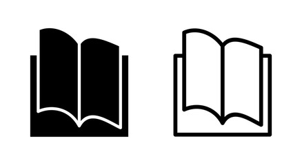 Book icon symbol for apps and websites. open book sign and symbol. ebook icon