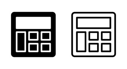 Calculator icon symbol for apps and websites. Accounting calculator sign and symbol.