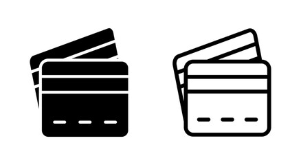Credit card icon symbol for apps and websites. Credit card payment sign and symbol