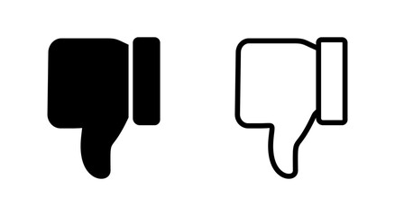 Dislike icon vector. dislike sign and symbol. Hand with thumb down