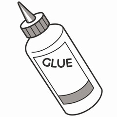 Illustration of a glue bottle with the word glue