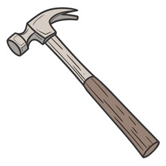 Colored illustration of a claw hammer for projects