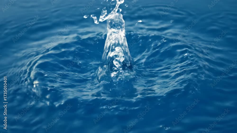 Poster a top-down perspective showcases a powerful slow motion water splash, creating a complex fractal pat
