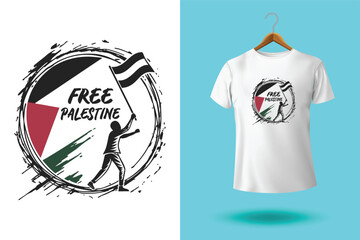 Palestine design vector, Save Palestine illustration for banner, t-shirt, poster, sticker, badges, social media design. Hand-Drawn Lettering Phrase, Calligraphy Graphic Typography.