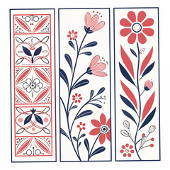 Decorative floral pattern illustrations