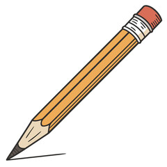 Illustration of a yellow pencil writing on a