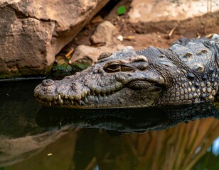 Fototapeta premium Close-up of crocodile in water