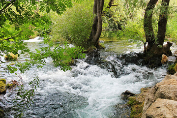 Kravica Waterfall Creek or Water Stream in the Nature of Bosnia and Herzegovina