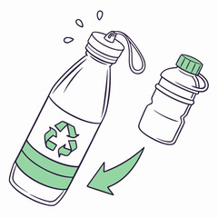 Illustration of a reusable water bottle