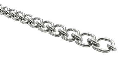 Obraz premium Silver Metal Chain Link Isolated on White Background