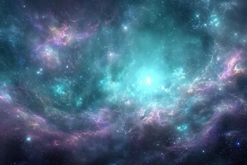 Fototapeta premium Vast Colorful Nebulae With Stars