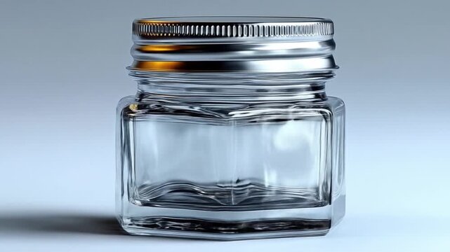 Empty glass jar