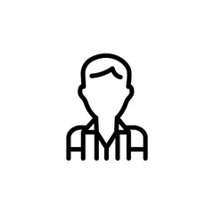 Person avatar line icon, a minimalist vector symbol of a referee or umpire. Professional graphic design element for web and mobile interfaces