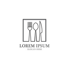 Fork and spoon logo restaurant vector