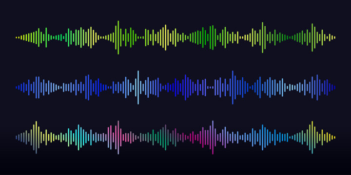 A sound wave or an audio message. The sound equalizer string. Vector illustration