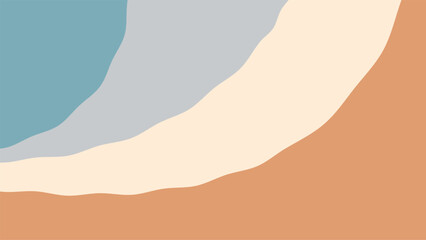 abstract brown green pastel wave layered background vector design