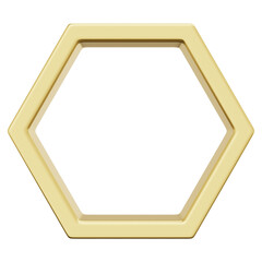 3D Gold Hexagon Frame Icon