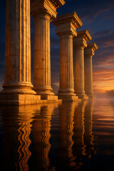 Marble Pillars at Twilight