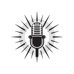 Retro Mic Symbol for Music, Podcast, and Broadcasting