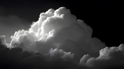 Dramatic white cloud formation against a dark atmospheric sky.