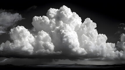 Dramatic white cloud formation against a dark atmospheric sky.