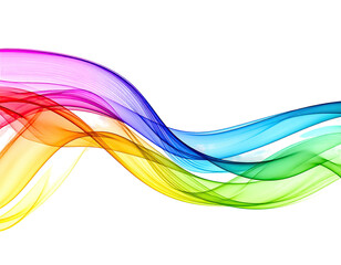 Obraz premium Colorful flowing ribbons swirl, blending to create an abstract and vibrant design