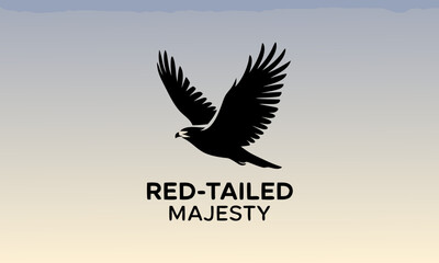 Silhouette of a Majestic RedTailed Hawk in Flight.
