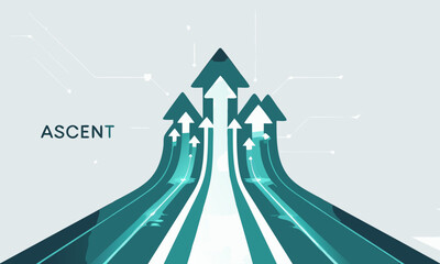 Abstract Ascent Concept with Upward Pointing Arrows.