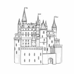Obraz premium Medieval Castle Sketch.eps