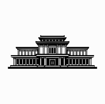 Kumsusan Palace Silhouette &ndash; Mausoleum of Leaders in Pyongyang North Korea