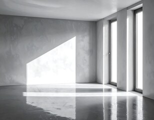 Minimalist Interior Architecture with Natural Light and Reflective Surface