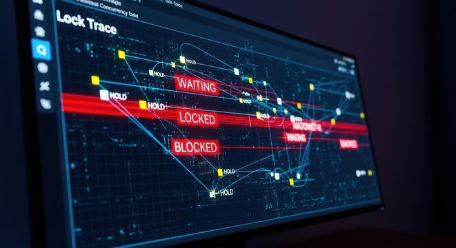 Cyber Security Network Monitoring System Displaying Locked and Blocked Status.