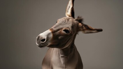 Curious donkey with a quizzical expression