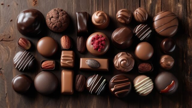Indulge in this decadent collection of assorted gourmet chocolates and rich cookies, perfect for any sweet celebration or luxurious treat. - Powered by Adobe