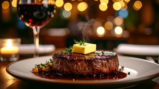 Steak dinner restaurant image