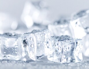 Close-up of ice cubes with water droplets (1)