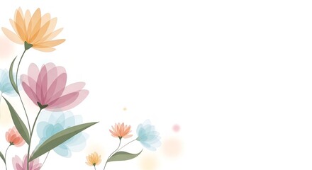 Naklejka premium Watercolor flowers in the corner isolated on white background for your design