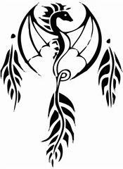 Dragon Tribal Symbol Vector.eps