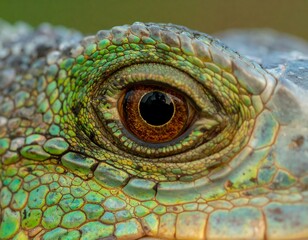 Close-up of iguana eye