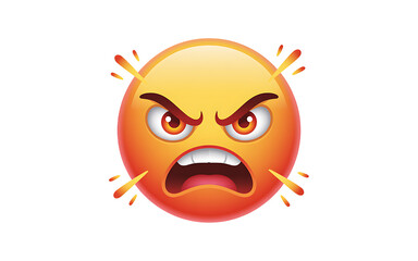 Angry emoji isolated on transparent background