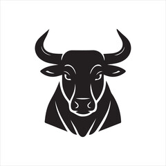Black bull silhouettes powerful stance majestic horns bulls cattle