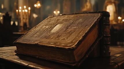 Ancient book in church