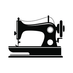 Classic silhouette of a vintage sewing machine