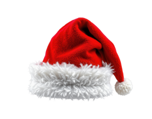 Cozy Red Santa Hat with Soft White Fur Trim and Pom Pom Decoration