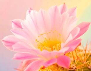 Close-up of a delicate pink cactus flower