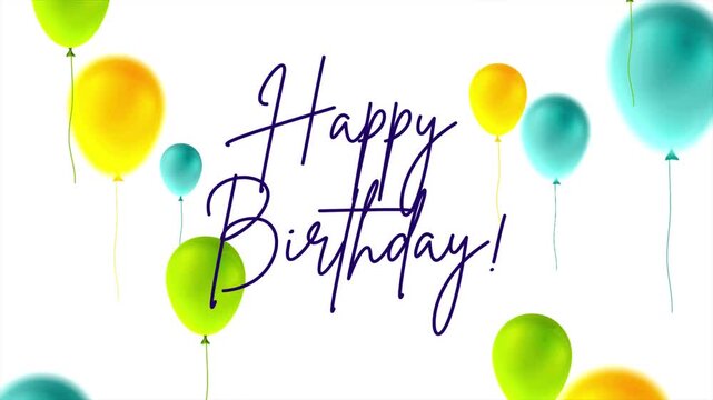 greeting video design happy birthday card with balloons